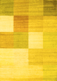 Checkered Yellow Modern Rug, con824yw