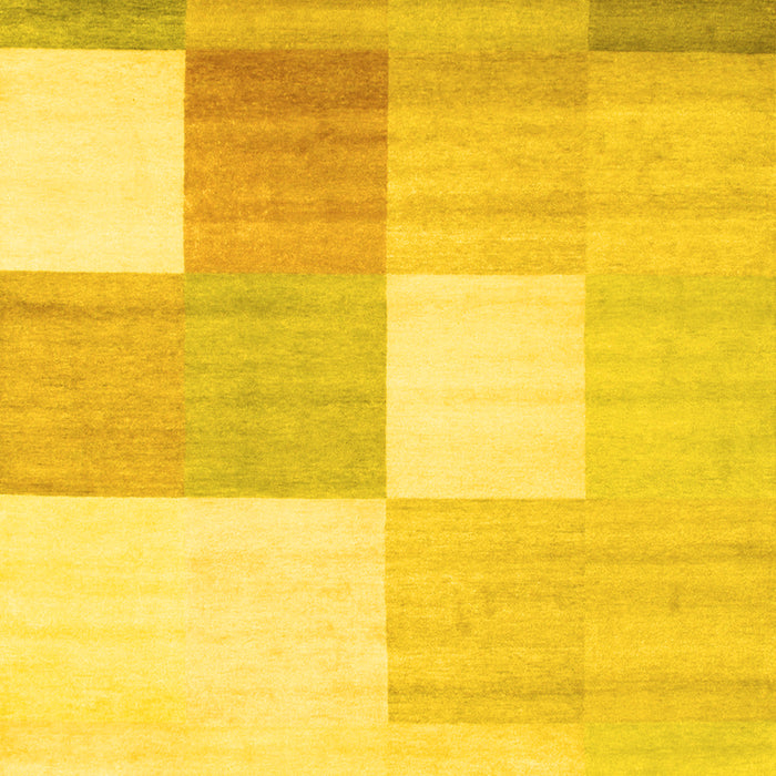 Checkered Yellow Modern Rug, con824yw