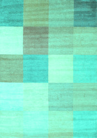 Checkered Turquoise Modern Rug, con824turq