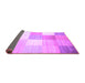 Sideview of Checkered Purple Modern Rug, con824pur