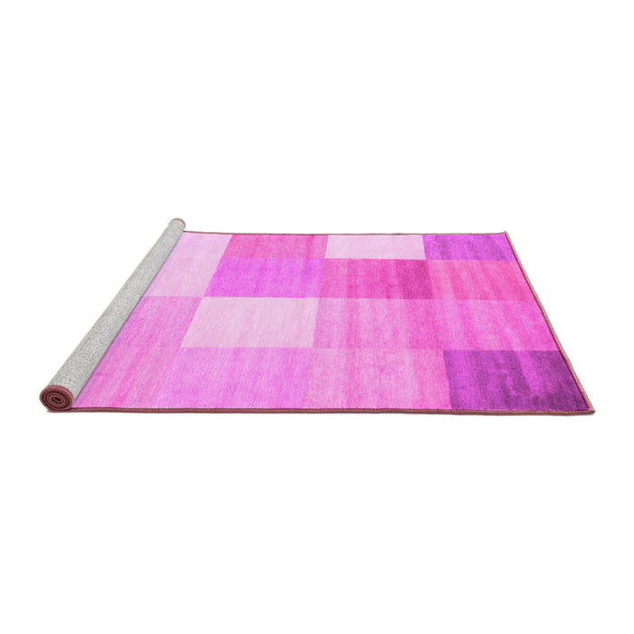 Sideview of Machine Washable Checkered Pink Modern Rug, wshcon824pnk