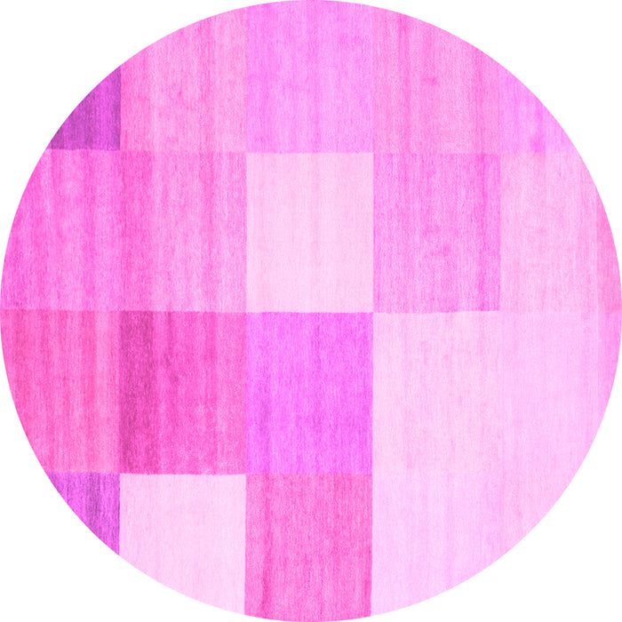 Round Checkered Pink Modern Rug, con824pnk