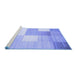 Sideview of Machine Washable Checkered Blue Modern Rug, wshcon824blu