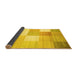 Sideview of Checkered Yellow Modern Rug, con824yw