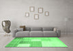 Machine Washable Checkered Emerald Green Modern Area Rugs in a Living Room,, wshcon824emgrn