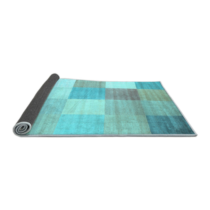 Sideview of Checkered Light Blue Modern Rug, con824lblu