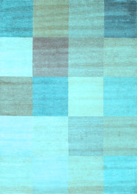 Checkered Light Blue Modern Rug, con824lblu