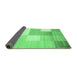 Sideview of Checkered Emerald Green Modern Rug, con824emgrn