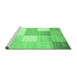 Sideview of Machine Washable Checkered Emerald Green Modern Area Rugs, wshcon824emgrn