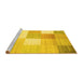 Sideview of Machine Washable Checkered Yellow Modern Rug, wshcon824yw