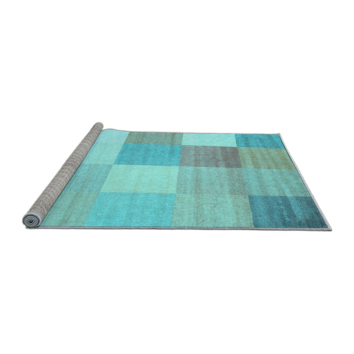 Sideview of Machine Washable Checkered Light Blue Modern Rug, wshcon824lblu