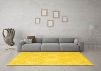 Machine Washable Abstract Yellow Contemporary Rug, wshcon825yw