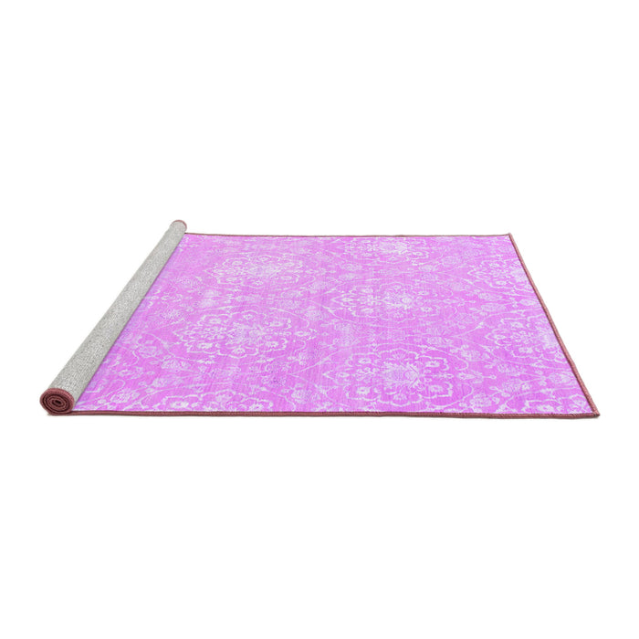 Sideview of Machine Washable Abstract Purple Contemporary Area Rugs, wshcon825pur