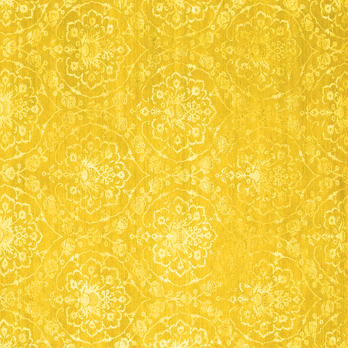 Square Abstract Yellow Contemporary Rug, con825yw