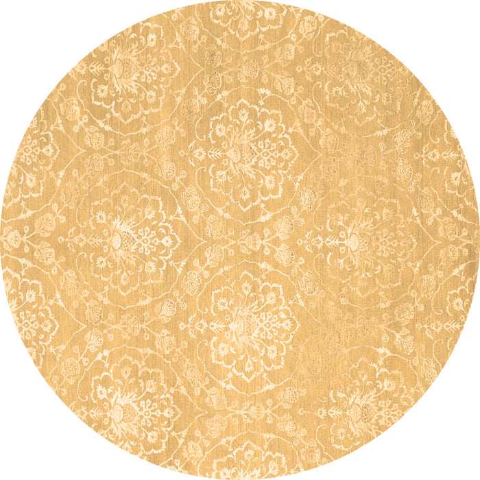 Round Abstract Brown Contemporary Rug, con825brn