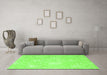 Machine Washable Abstract Green Contemporary Area Rugs in a Living Room,, wshcon825grn