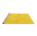 Sideview of Machine Washable Abstract Yellow Contemporary Rug, wshcon825yw
