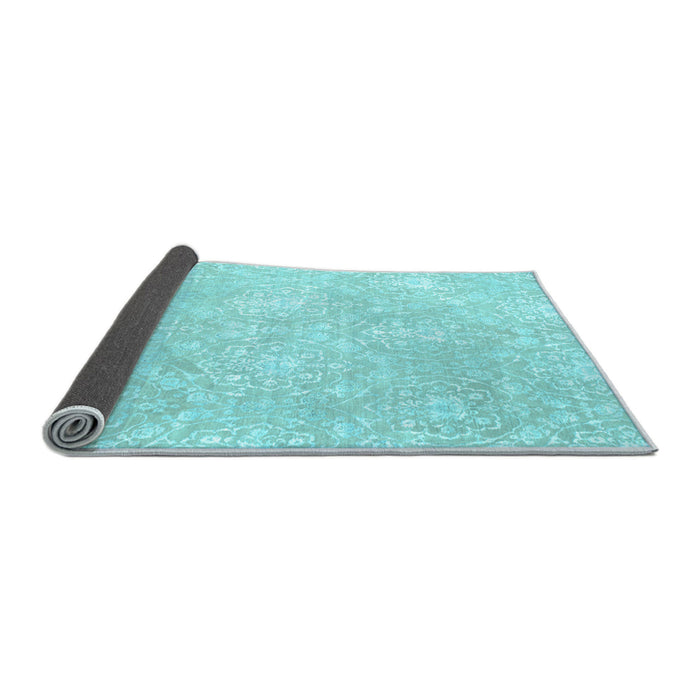Sideview of Abstract Light Blue Contemporary Rug, con825lblu