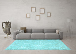 Machine Washable Abstract Light Blue Contemporary Rug in a Living Room, wshcon825lblu