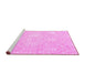 Sideview of Machine Washable Abstract Pink Contemporary Rug, wshcon825pnk