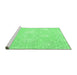 Sideview of Machine Washable Abstract Emerald Green Contemporary Area Rugs, wshcon825emgrn