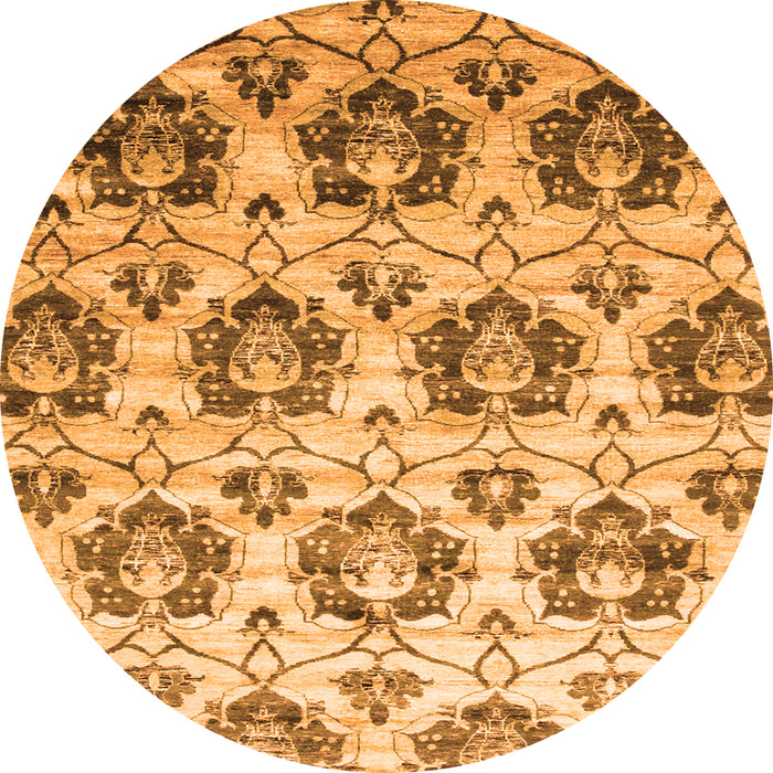 Square Abstract Orange Contemporary Rug, con826org