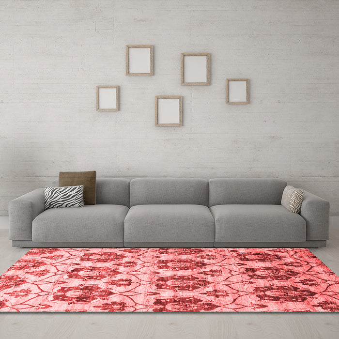 Contemporary Red Washable Rugs