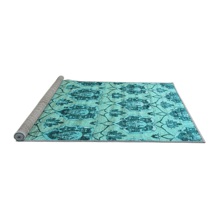 Sideview of Machine Washable Abstract Light Blue Contemporary Rug, wshcon826lblu