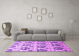 Machine Washable Abstract Purple Contemporary Area Rugs in a Living Room, wshcon826pur