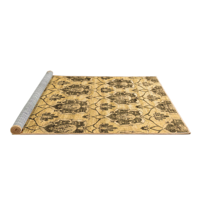 Sideview of Machine Washable Abstract Brown Contemporary Rug, wshcon826brn