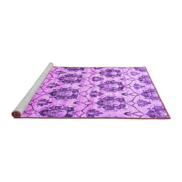 Sideview of Machine Washable Abstract Purple Contemporary Area Rugs, wshcon826pur