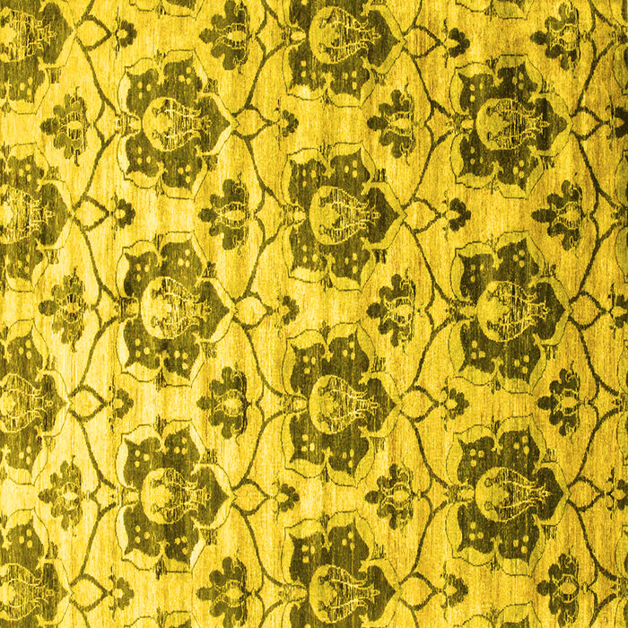 Square Abstract Yellow Contemporary Rug, con826yw