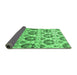 Sideview of Abstract Emerald Green Contemporary Rug, con826emgrn