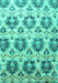 Abstract Turquoise Contemporary Rug, con826turq