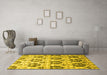 Machine Washable Abstract Yellow Contemporary Rug in a Living Room, wshcon826yw