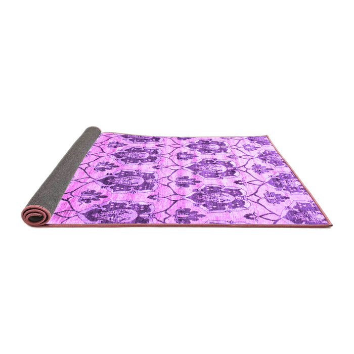 Sideview of Abstract Purple Contemporary Rug, con826pur