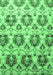 Machine Washable Abstract Emerald Green Contemporary Area Rugs, wshcon826emgrn