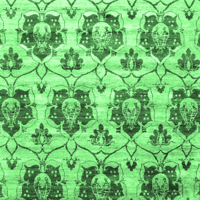 Machine Washable Abstract Emerald Green Contemporary Area Rugs, wshcon826emgrn