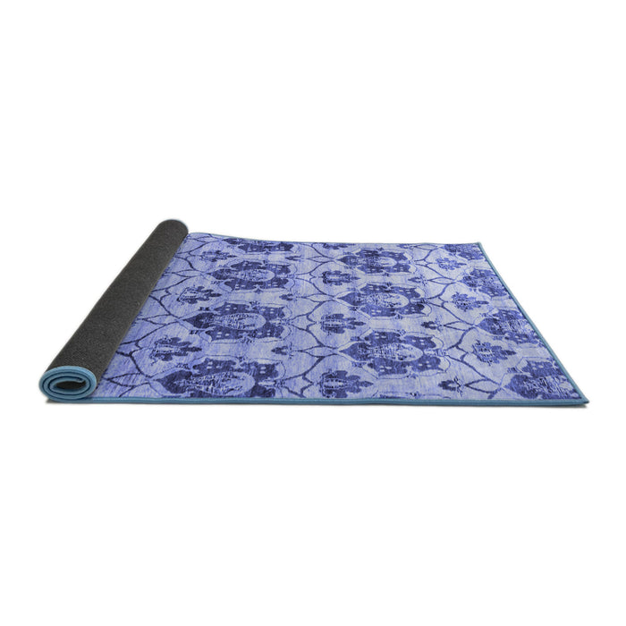 Sideview of Abstract Blue Contemporary Rug, con826blu