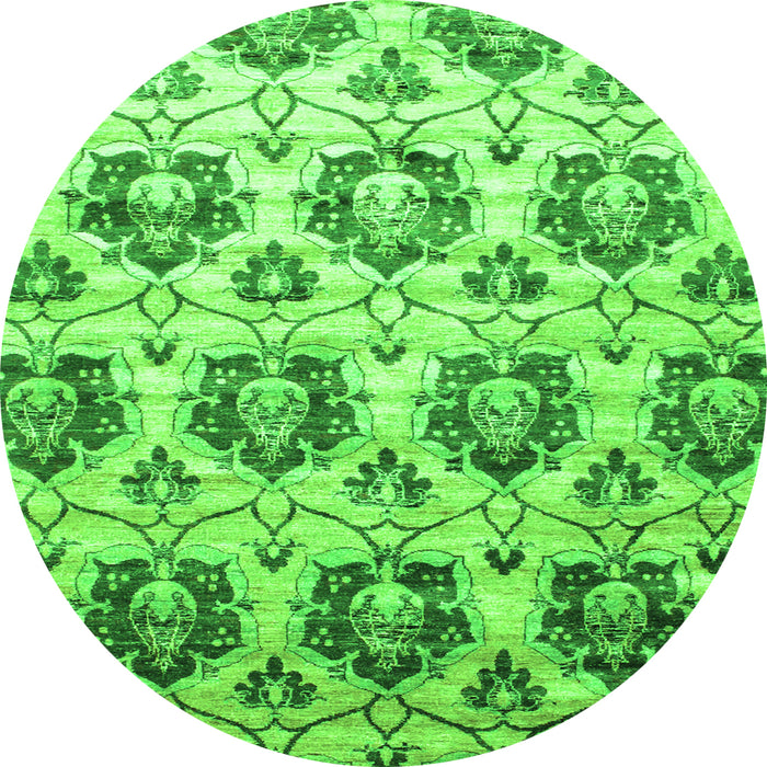 Square Abstract Green Contemporary Rug, con826grn