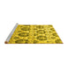 Sideview of Machine Washable Abstract Yellow Contemporary Rug, wshcon826yw