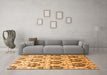 Machine Washable Abstract Orange Contemporary Area Rugs in a Living Room, wshcon826org