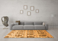 Machine Washable Abstract Orange Contemporary Rug, wshcon826org