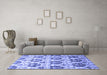 Machine Washable Abstract Blue Contemporary Rug in a Living Room, wshcon826blu