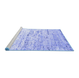 Sideview of Machine Washable Abstract Blue Contemporary Rug, wshcon827blu