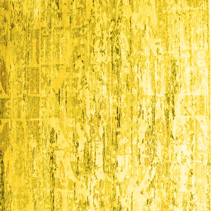 Square Abstract Yellow Contemporary Rug, con827yw