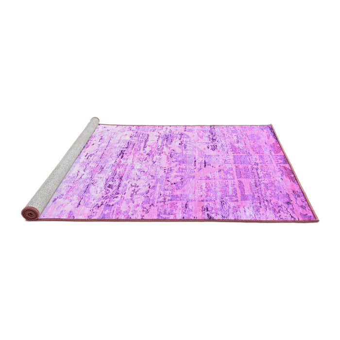 Sideview of Machine Washable Abstract Purple Contemporary Area Rugs, wshcon827pur