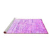 Sideview of Machine Washable Abstract Purple Contemporary Area Rugs, wshcon827pur