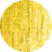 Round Abstract Yellow Contemporary Rug, con827yw