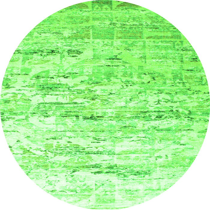 Square Abstract Green Contemporary Rug, con827grn